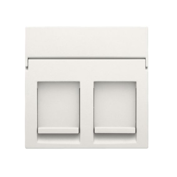 Set de finition avec porte-étiquette prise informatique double Original et Intense blanc Niko