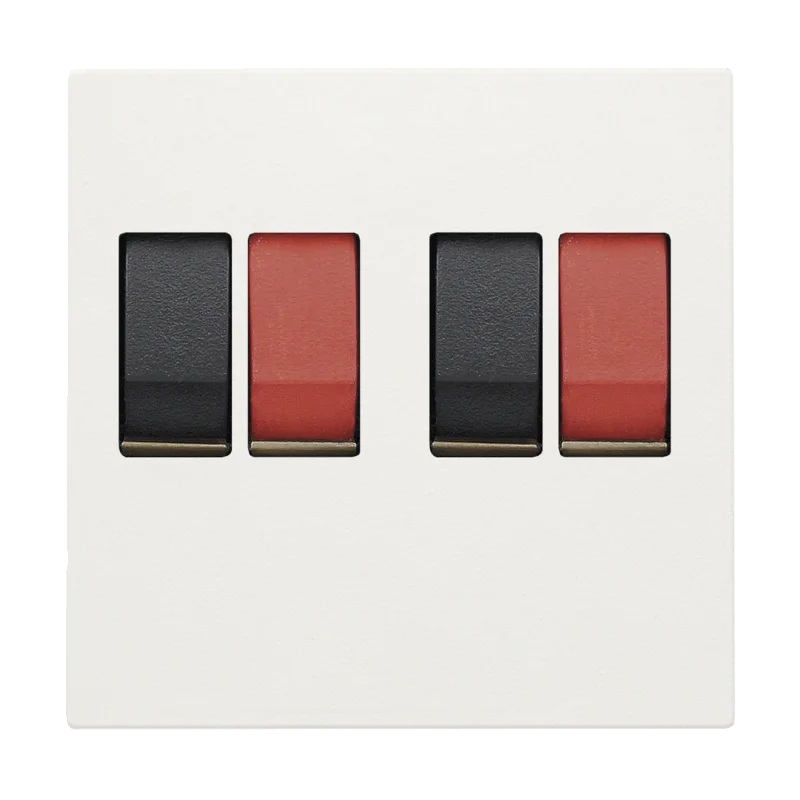 Connexion audio double 45x45mm à connecteurs pour haut-parleurs Original et Intense blanc Niko