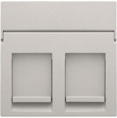 Set de finition avec porte-étiquette prise informatique double Original Light Grey Niko