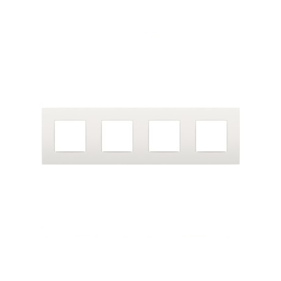 Plaque de recouvrement quadruple entraxe 71mm Intense White Niko