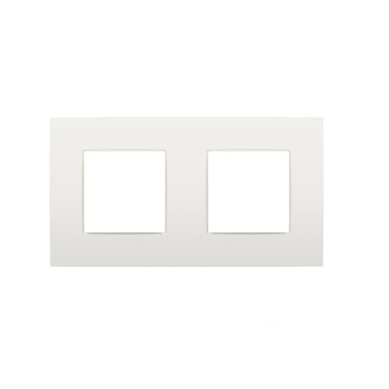 Plaque de recouvrement double entraxe 71mm Intense White Niko