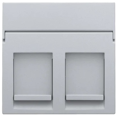 Set de finition avec porte-étiquette prise informatique double Intense Sterling Niko 