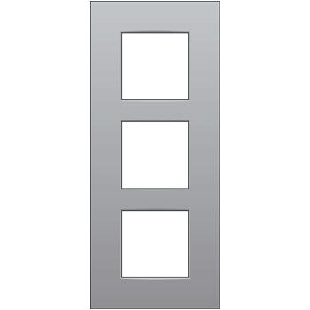 Plaque de recouvrement triple entraxe 60mm vertical Intense Sterling coated Niko
