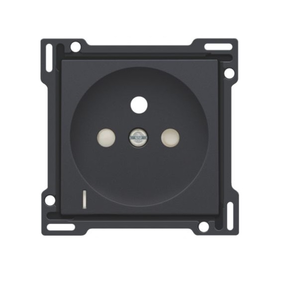 Set de finition prise avec terre (34mm) avec petit voyant transparent pour indicateur de tension Intense Anthracite Niko