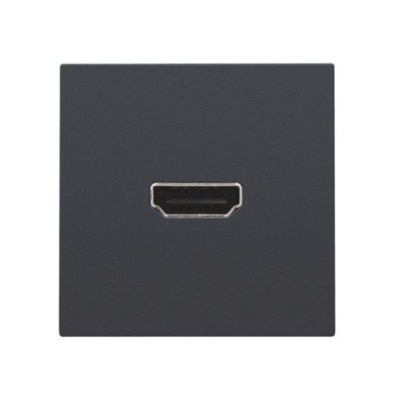 Prise avec connexions HDMI / HDMI sans socle de fixation Intense Anthracite Niko