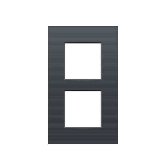 Plaque de recouvrement double entraxe 60mm vertical Intense Anthracite coated Niko