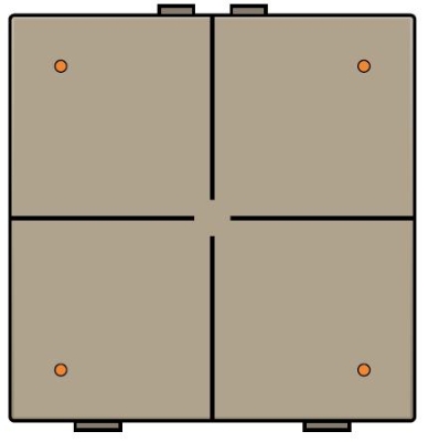Commande d'éclairage quadruple avec Led et capteurs de confort touches Intense Bronze coated Home Control® Niko