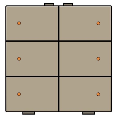 Commande d'éclairage sextuple avec Led et capteurs de confort touches Intense Bronze coated Home Control® Niko