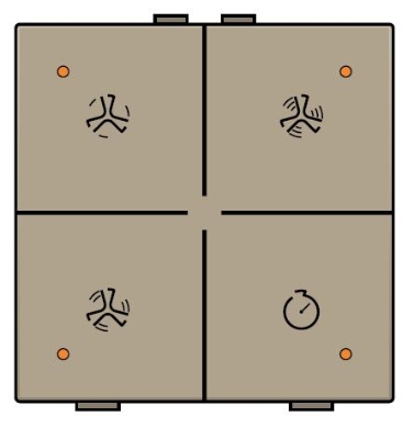 Commande de ventilation avec Led touches Intense Bronze Home Control® Niko