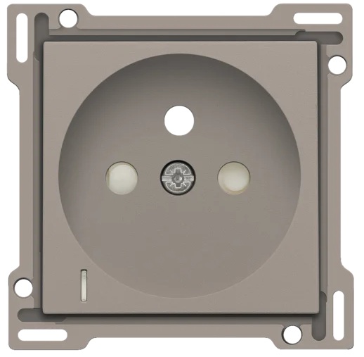 Set de finition prise avec terre (34mm) avec petit voyant transparent pour indicateur de tension Intense Bronze Niko