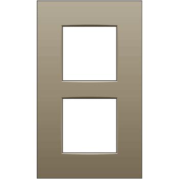 Plaque de recouvrement double entraxe 60mm vertical Intense Bronze coated Niko