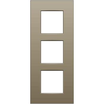 Plaque de recouvrement triple entraxe 60mm vertical Intense Bronze coated Niko