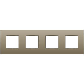 Plaque de recouvrement quadruple entraxe 71mm Intense Bronze coated Niko