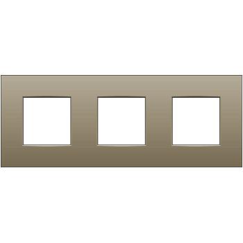 Plaque de recouvrement triple entraxe 71mm Intense Bronze coated Niko