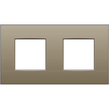 Plaque de recouvrement double entraxe 71mm Intense Bronze coated Niko