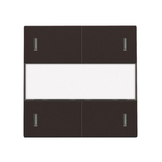 Set de finition Intense Dark Brown bouton-poussoir 4NO 24V avec étiquette et Led Niko