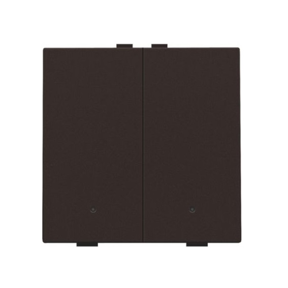 Commande d'éclairage double avec Led et touches Intense Dark Brown coated Home Control® Niko