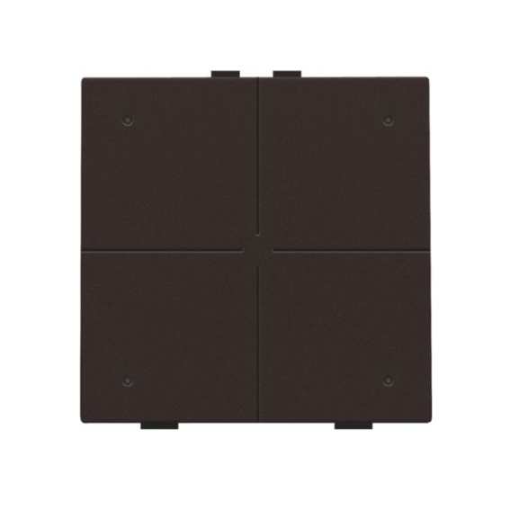 Commande d'éclairage quadruple avec Led et capteurs de confort touches Intense Dark Brown coated Home Control® Niko