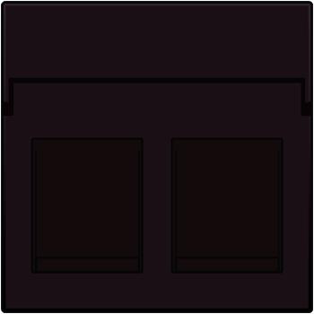 Set de finition avec porte-étiquette prise informatique double Intense Dark Brown Niko 