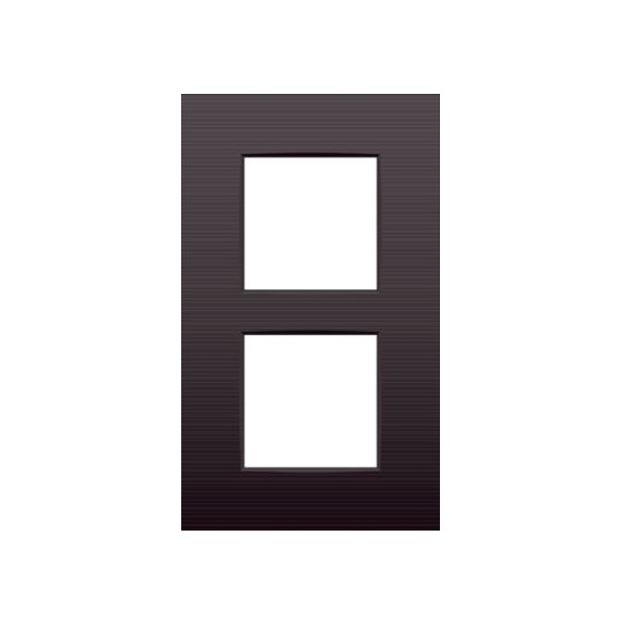 Plaque de recouvrement double entraxe 60mm vertical Intense Dark brown coated Niko