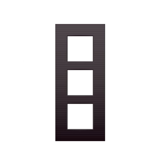 Plaque de recouvrement triple entraxe 60mm vertical Intense Dark brown coated Niko