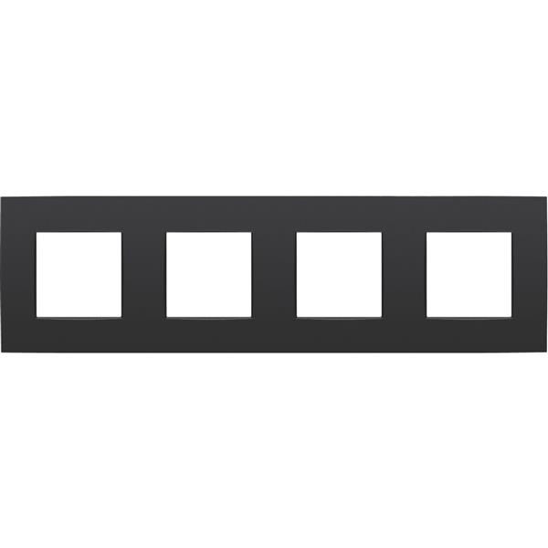 Plaque de recouvrement quadruple entraxe 71mm Intense matt Black coated Niko