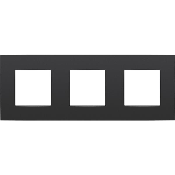 Plaque de recouvrement triple entraxe 71mm Intense matt Black coated Niko