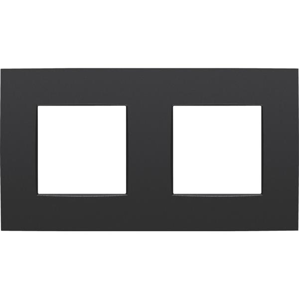Plaque de recouvrement double entraxe 71mm Intense matt Black coated Niko