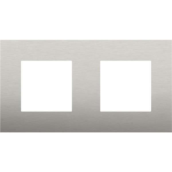 Plaque de recouvrement double entraxe 71mm Pure stainless steel on anthracite Niko