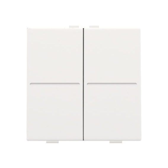 Manette double vierge RF & domotique Pure White Steel Niko