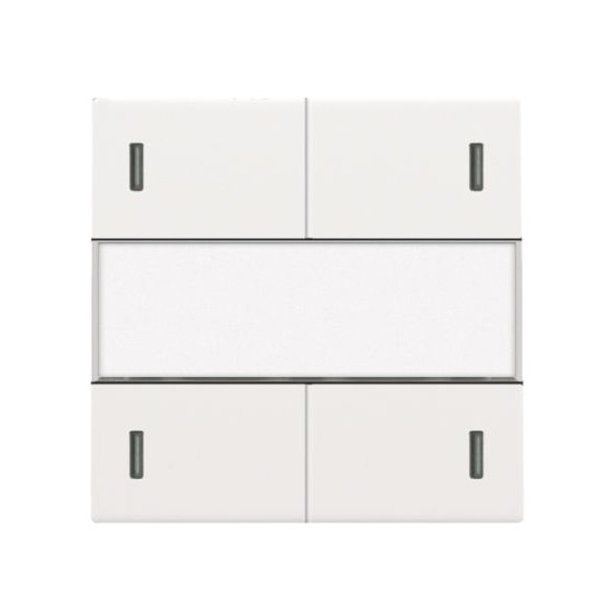 Set de finition Pure White Steel bouton-poussoir 4NO 24V avec étiquette et Led Niko