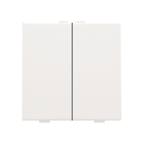 Commande d'éclairage double avec touches Pure White Steel Home Control® Niko