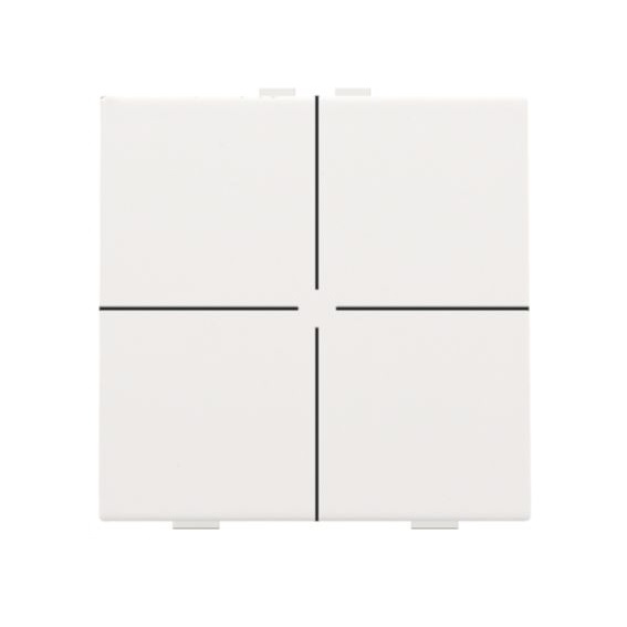 Commande d'éclairage quadruple avec touches Pure White Steel Home Control® Niko