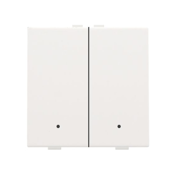 Commande d'éclairage double avec Led et touches Pure White coated Home Control® Niko