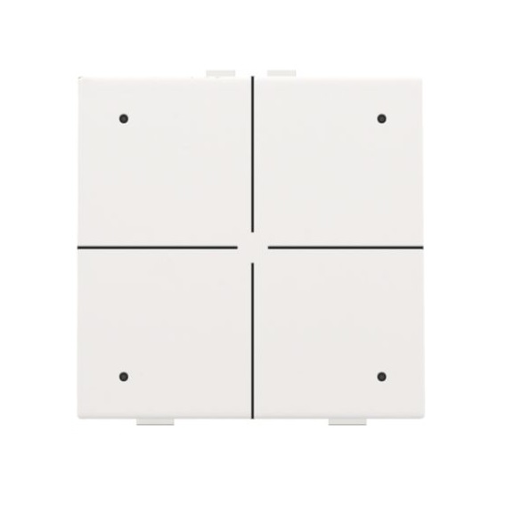 Commande d'éclairage quadruple avec Led et capteurs de confort touches Pure White coated Home Control® Niko