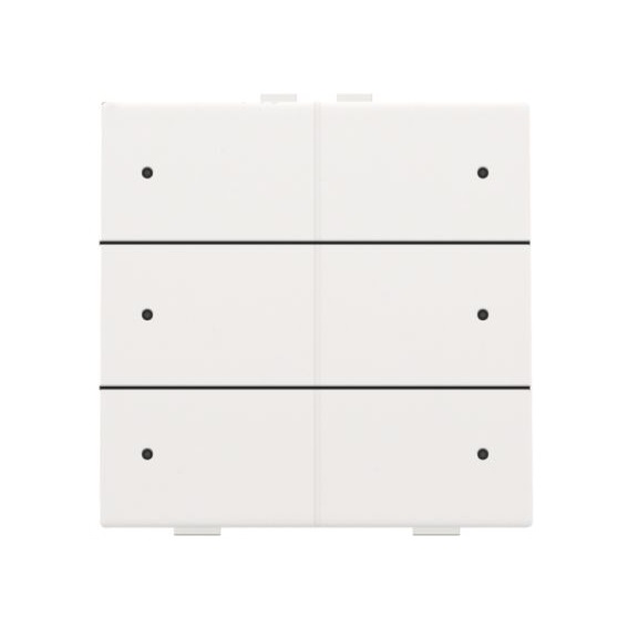 Commande d'éclairage sextuple avec Led et capteurs de confort touches Pure White coated Home Control® Niko