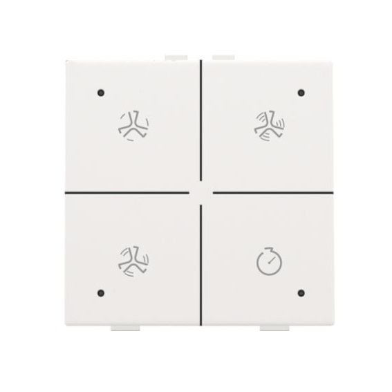Commande de ventilation avec Led touches Pure White Steel Home Control® Niko
