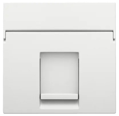 Set de finition avec porte-étiquette prise informatique simple Pure White Steel Niko