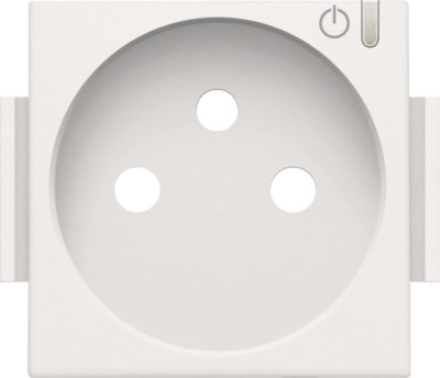 Set de finition prise connectée avec terre Zigbee® Pure White Steel Home Control® Niko