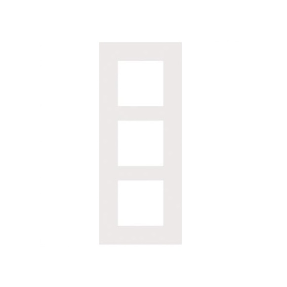 Plaque de recouvrement triple entraxe 60mm vertical Pure White Steel Niko 