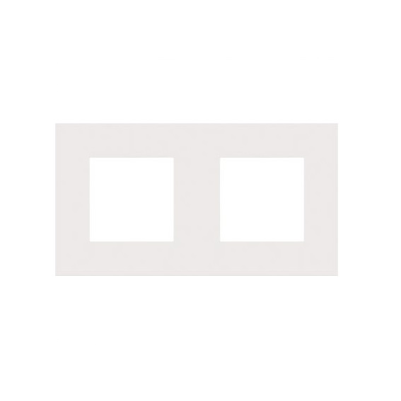 Plaque de recouvrement double entraxe 71mm Pure White Steel Niko