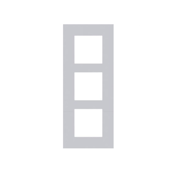 Plaque de recouvrement triple entraxe 60mm vertical Pure Alu Grey brushed Niko 