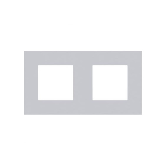 Plaque de recouvrement double entraxe 71mm Pure Alu Grey brushed Niko