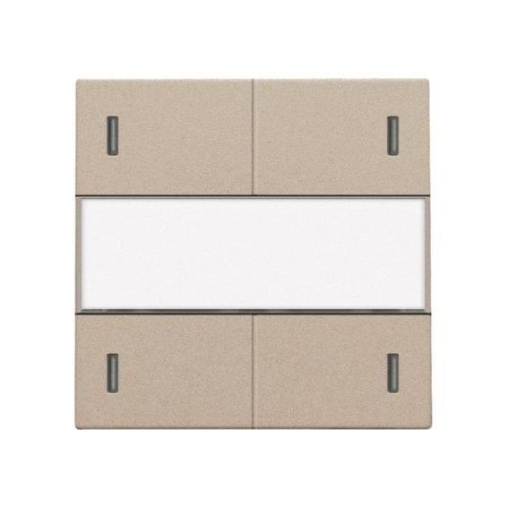Set de finition Pure Champagne Steel bouton-poussoir 4NO 24V avec étiquette et Led Niko