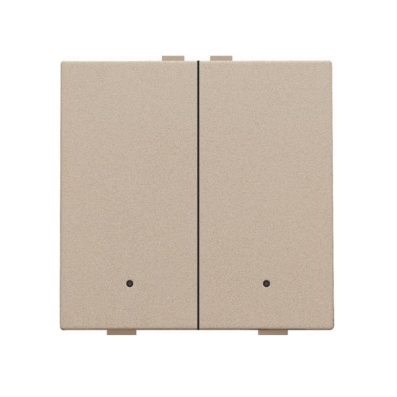 Commande d'éclairage double avec Led et touches Pure Champagne coated Home Control® Niko