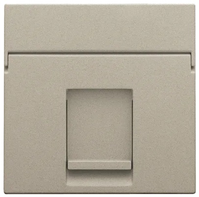 Set de finition avec porte-étiquette prise informatique simple Pure Champagne Steel Niko