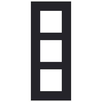 Plaque de recouvrement triple entraxe 60mm vertical Pure Alu Black brushed Niko 
