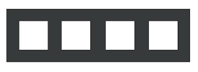 Plaque de recouvrement quadruple entraxe 71mm Pure Alu Black brushed Niko 