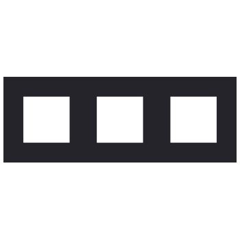 Plaque de recouvrement triple entraxe 71mm Pure Alu Black brushed Niko 