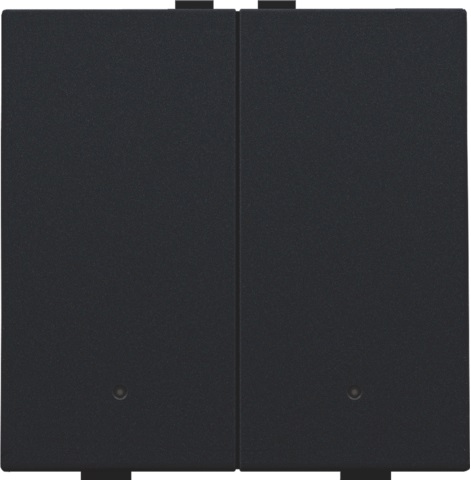 Commande d'éclairage double avec Led et capteurs de confort touches Intense Black coated Home Control® Niko